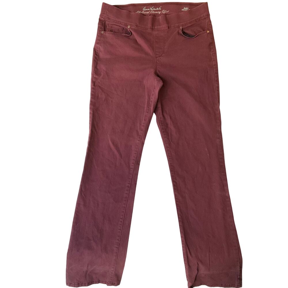 Gloria Vanderbilt Women Jeans size 10 Red Avery Straight Leg High Rise Stretch